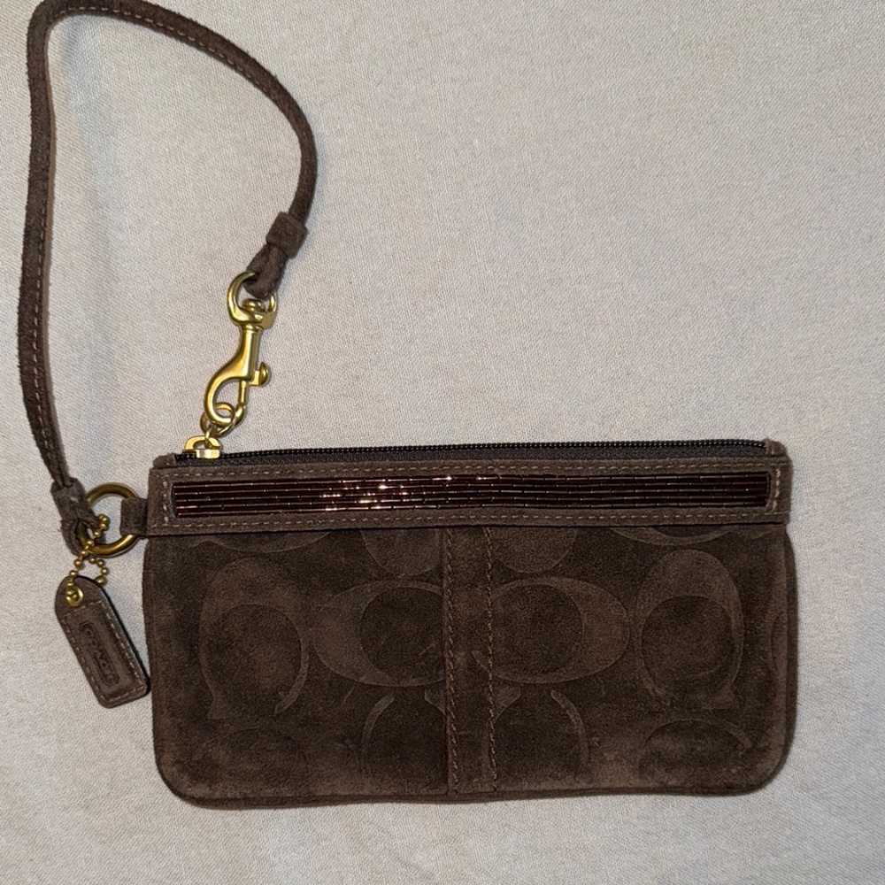 Coach Brown Wristlet